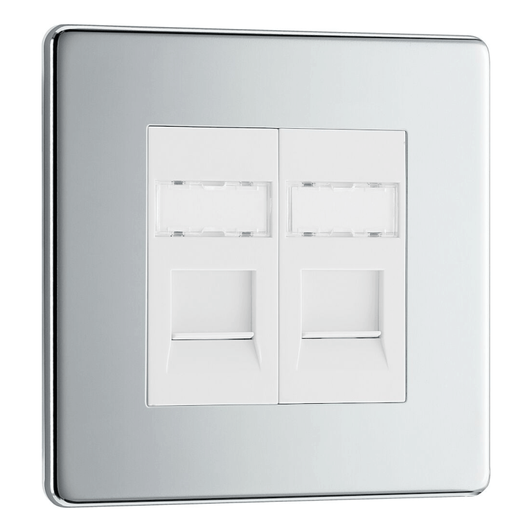 BG Flat Plate Polished Chrome Rj45 Data Skt 2G - FPCRJ452 – ledbulbs.co.uk