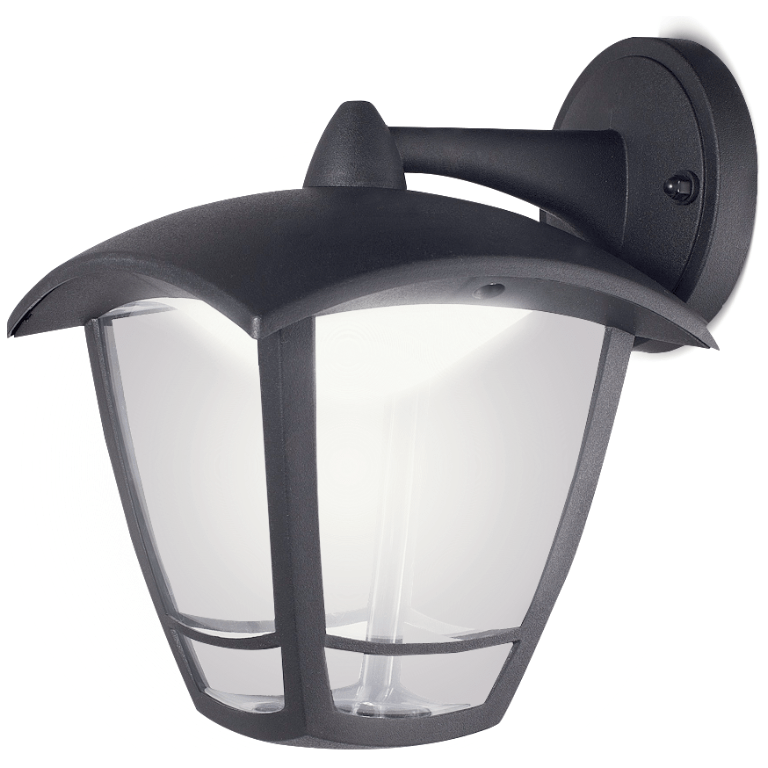 Luceco 8W Integrated LED Top Outdoor Wall Lantern - Black - LEXCL4T6B4, Image 1 of 1