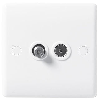 BG Nexus White 2 Gang Satellite Socket - 865