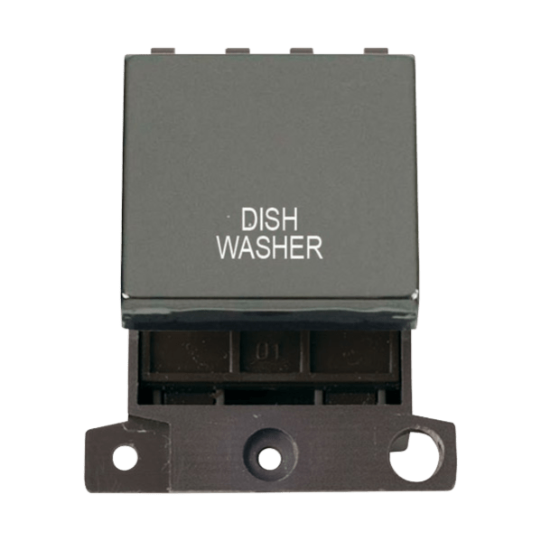 Click Scolmore MiniGrid 20A Double-Pole Ingot Dishwasher Switch Black Nickel - MD022BN-DW, Image 1 of 1