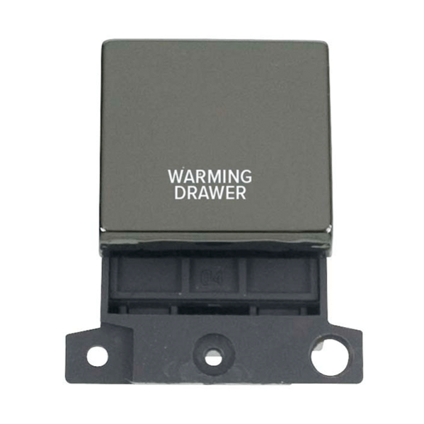 Click Scolmore MiniGrid 20A Double-Pole Ingot Warming Drawer Switch Black Nickel - MD022BN-WDR, Image 1 of 1
