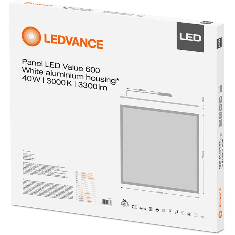 LEDVANCE 40W 600x600mm 90 Degree LED Ceiling Panel - Cool White - VP60040U-066663, Image 6 of 6