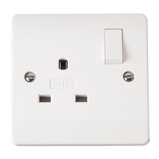 Click Scolmore Mode 13A 1 Gang Non Standard Plug Socket White - CMA935