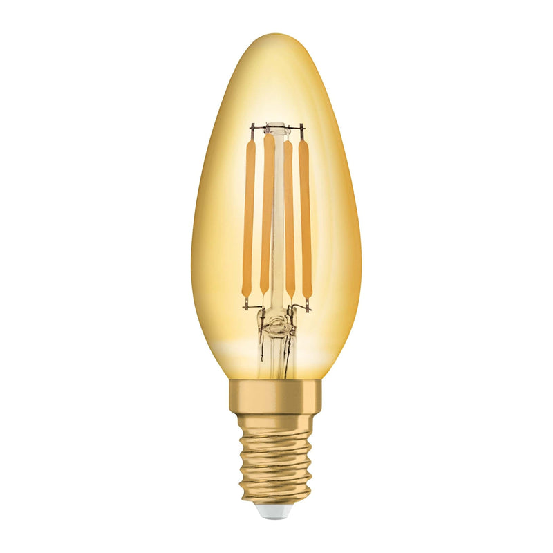 Osram 4.5W Vintage Gold LED Candle Bulb E14/SES Very Warm White - 119383