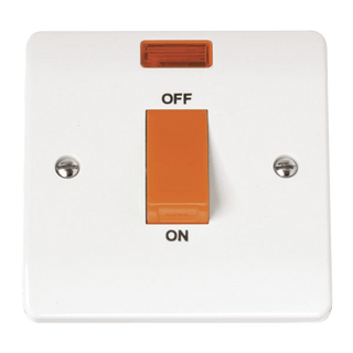 Click Scolmore Mode 1 Gang Rocker Switch With Neon Polar White - CMA201