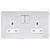 Schneider USFP 13A SP 2G Switched Socket White Insert - Polished Chrome - GU3420WPC