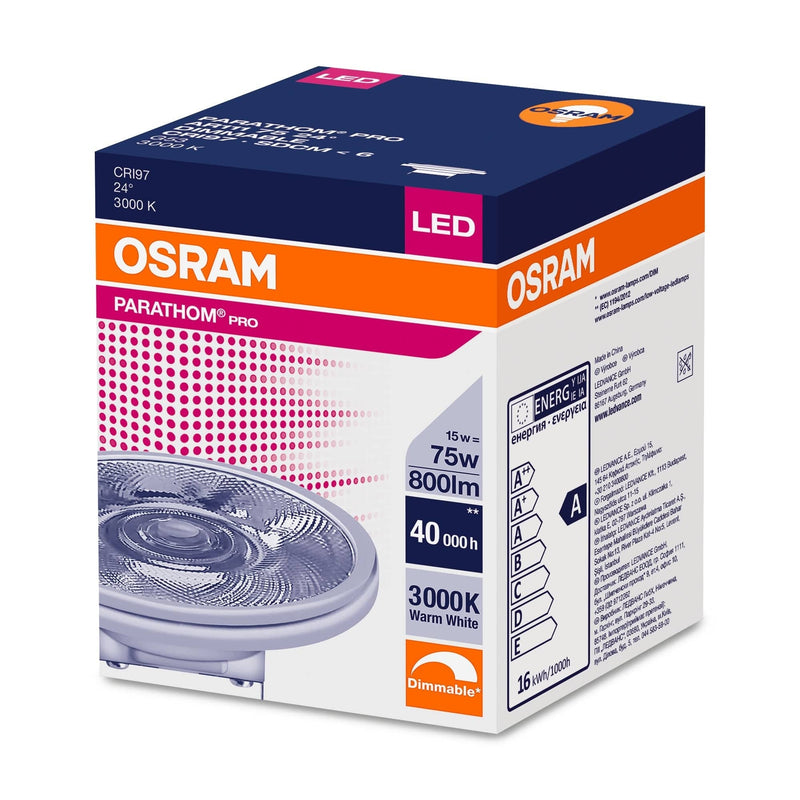 Osram-Ledvance 11.7W-75W Dimmable AR111 G53 24°, 3000K - 608573-049040 - AR11175D930/24, Image 3 of 3