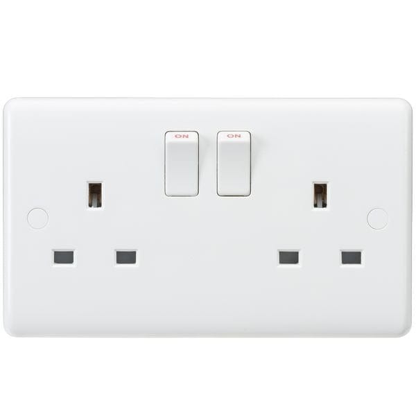 Knightsbridge 13A 2G DP Switched Socket with twin earths - ASTA approved - White - CU9000, Image 1 of 1
