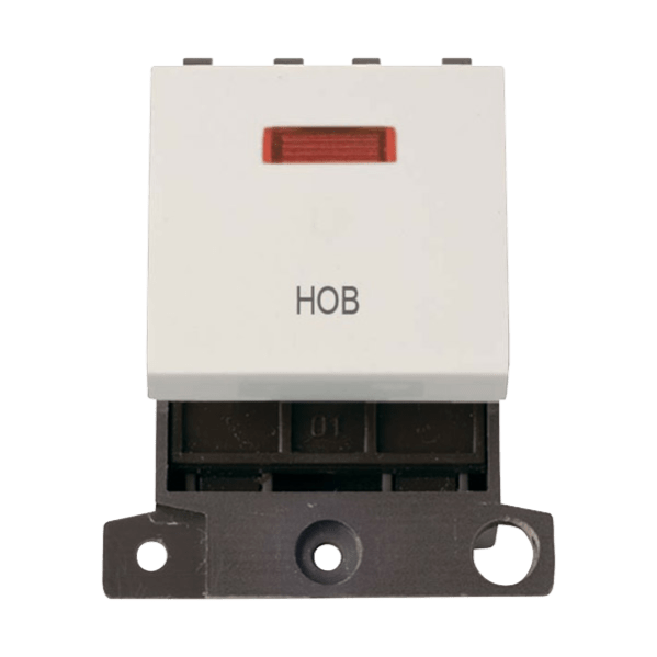 Click Scolmore MiniGrid 20A Double-Pole Ingot & Neon Hob Switch White - MD023PW-HB, Image 1 of 1