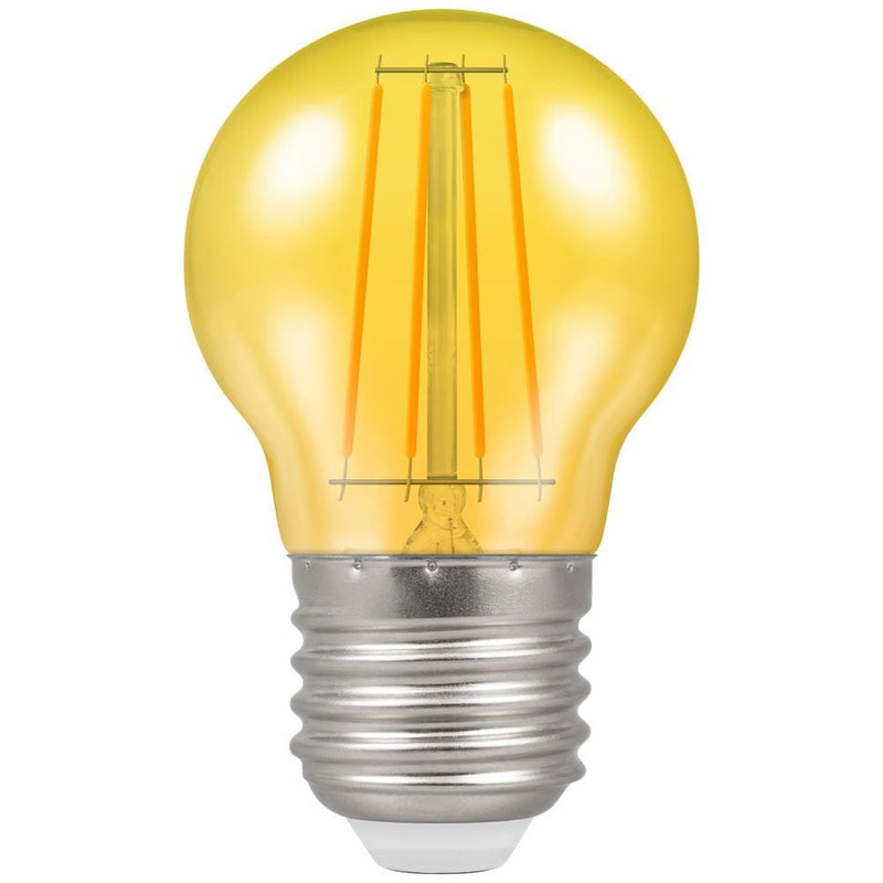 Crompton LED Filament Harlequin Round ES E27 4W - Yellow, Image 1 of 1