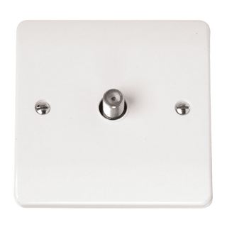 Click Scolmore Mode 1 Gang Satellite Outlet Socket Polar White - CMA156