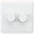 Knightsbridge Curved Edge 2G 40-400W Dimmer - White - CU2162
