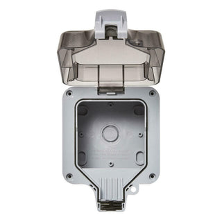 Forum Zinc 1 Gang Empty Outdoor Enclosure IP66 - Grey - ZN-38869