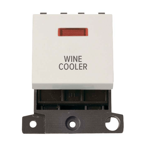 Click Scolmore MiniGrid 20A Double-Pole Switch & Neon Wine Cooler Switch White - MD023PW-WC, Image 1 of 1