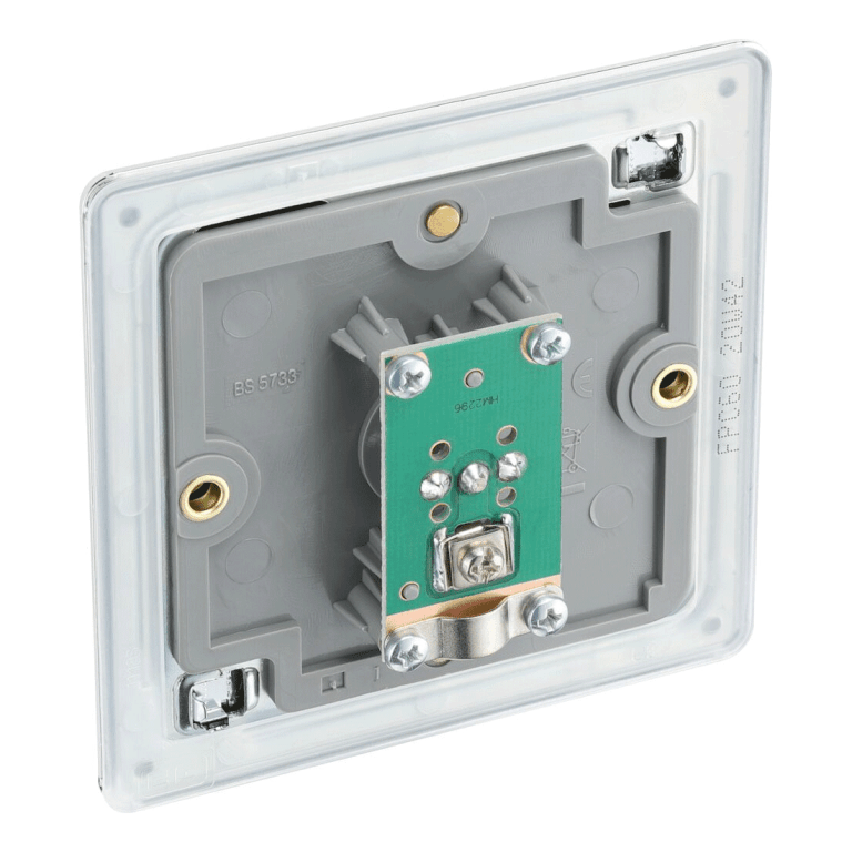 BG Screwless Flatplate Polished Chrome Single Socket For Tv Or Fm Co-Axial Aerial Connection - FPC60, Image 2 of 2