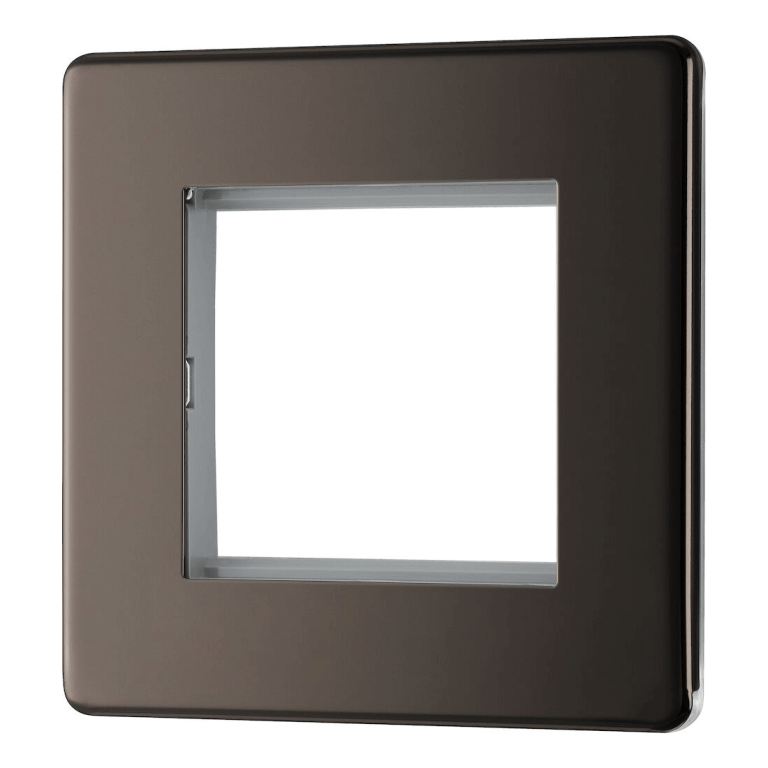 BG Flat Plate Black Nickel 2 Mod Sq Front Plate - FBNEMS2, Image 1 of 4