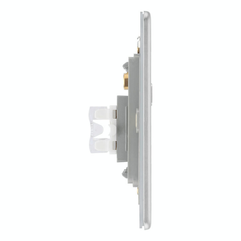 BG Flat Plate Brushed Steel Rj45 Data Skt 2G - FBSRJ452, Image 2 of 3
