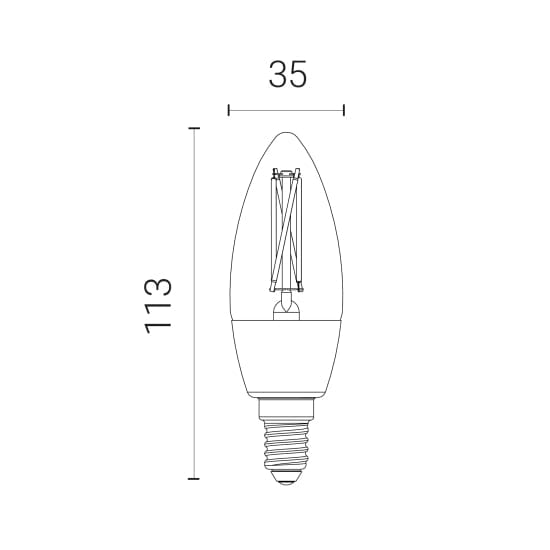 4lite 4.9W Wiz Connected C37 E14 Filament Bulb Clear - 4L1-8007, Image 2 of 2