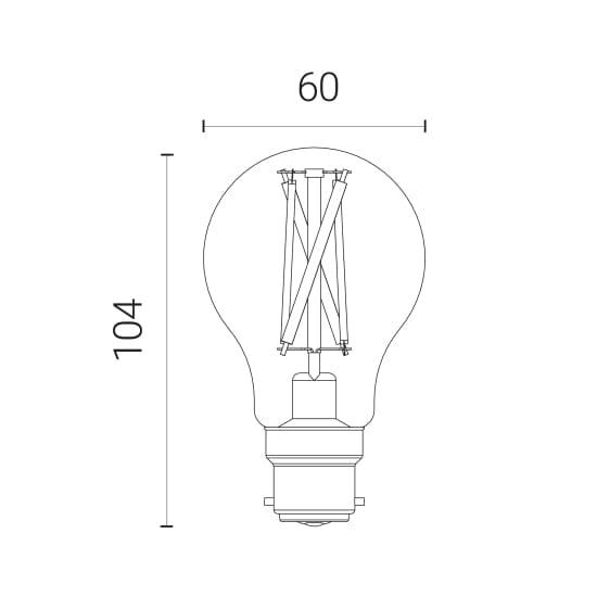 4lite 7W WiZ Connected A60 B22 Filament Bulb Clear - 4L1-8009, Image 2 of 2