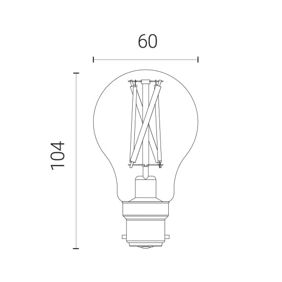 4lite 7W Wiz Connected A60 B22 Filament Bulb Amber Wi-Fi BLE - 4L1-8045, Image 2 of 2