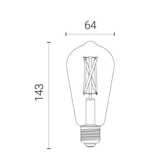 4lite WiZ Connected ST64 E27 Filament Bulb Amber WiFi/BLE - 4L1/8046, Image 2 of 2
