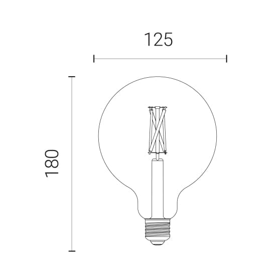 4lite 7W WiZ Connected G125 E27 Filament Bulb Amber Wi-Fi BLE - 4L1-8047, Image 2 of 2