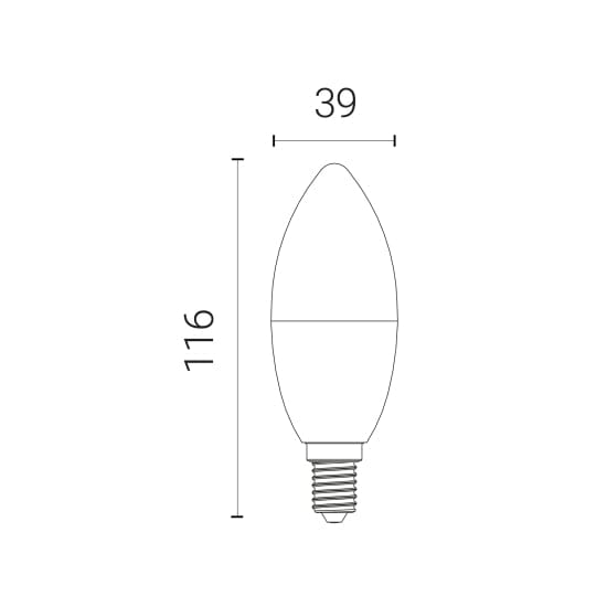 4lite 4.9W WiZ Connected C37 E14 Warm White Dimmable Wi-Fi BLE - 4L1-8048, Image 2 of 2
