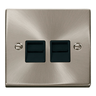 Click Scolmore Deco 2 Gang Master Telephone Socket - VPSC121BK
