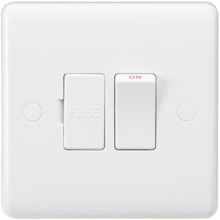 Knightsbridge Curved Edge 13A Switched Fused Spur Unit with Flex Outlet from Base - White - CU6300F