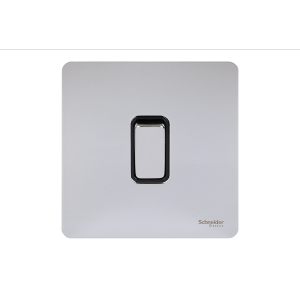 Schneider USFP 16AX 1G 2W Switched Black Insert - Polished Chrome - GU1412BPC, Image 1 of 1