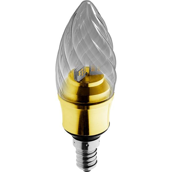 Kosnic 5.5W KTC LED E14/SES Twisted Candle Brass Warm White - KDIM5.5TWT/E14-BAS-N30
