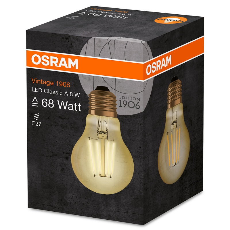 Osram 8W Vintage Gold LED Globe Bulb ES/E27 Very Warm White - 119307, Image 4 of 4