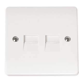 Click Scolmore Mode 45A 2 Gang Twin Secondary Telephone Socket White - CMA127