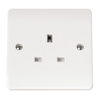 Click Scolmore Mode 13A 1 Gang Unswitched Plug Socket Polar White - CMA630