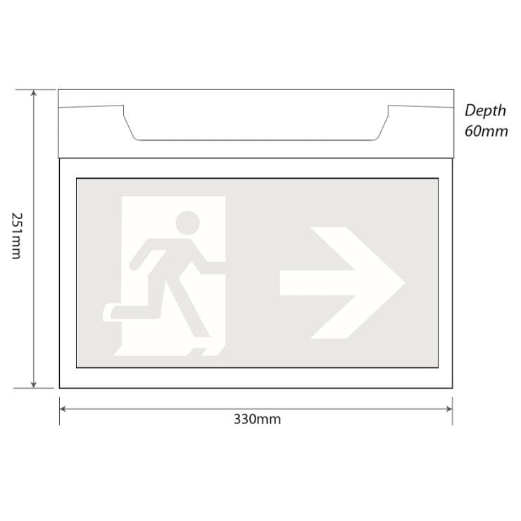 Channel Smarter Safety Camber Surface Emergency Exit Sign Maintained Self Test C/W With Pictogram Pack - E-CAMBER-SURF-ST, Image 2 of 2
