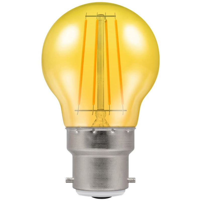 Crompton LED Filament Harlequin Round BC B22 4W - Yellow