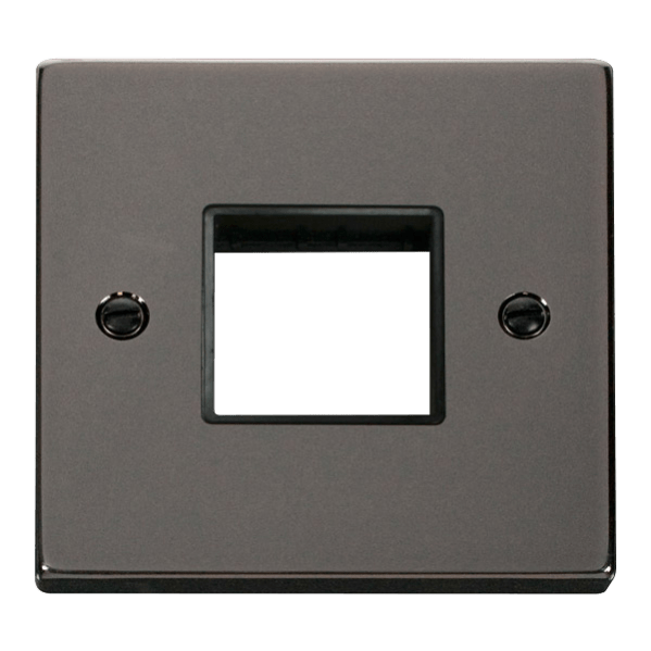 Click Scolmore MiniGrid Twin Switch Plate 1 Gang Aperture Black Nickel - VPBN402BK, Image 1 of 1