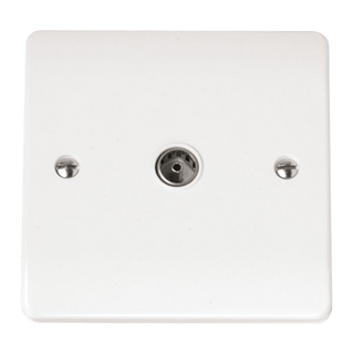 Click Scolmore Mode 45A Coaxel Single Socket Outlet Polar White - CMA065