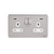 Schneider USFP 2G Switched Socket Double Pole 2x USB 4A White Insert Stainless Steel - GGBGU3424DWSS