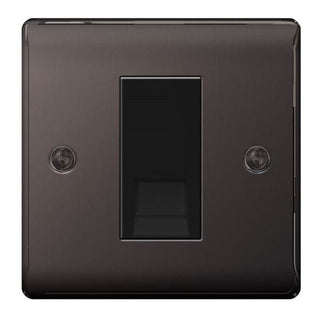 BG Nexus Metal Black Nickel Single Rj11 Telephone Socket - NBNRJ111