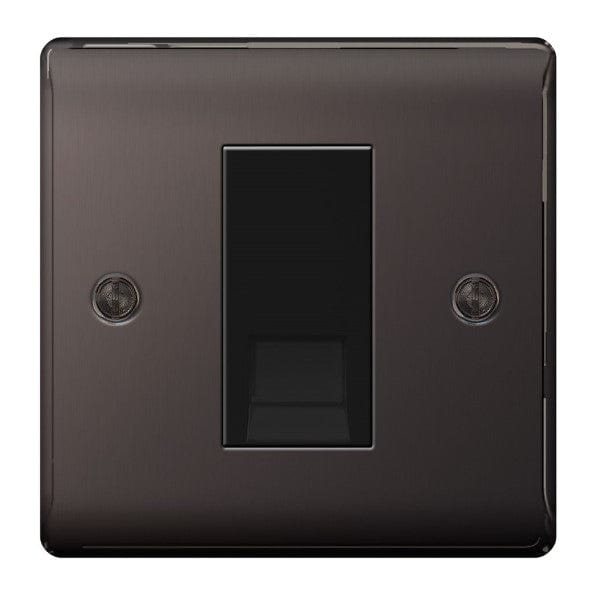 BG Nexus Metal Black Nickel Single Rj11 Telephone Socket - NBNRJ111, Image 1 of 1