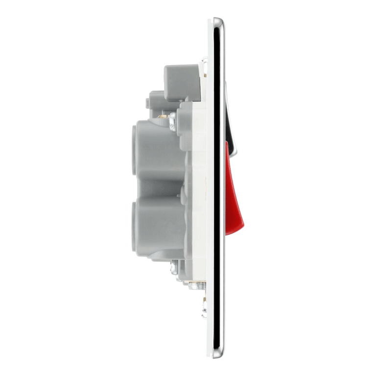 BG Flat Plate Polished Chrome Wh 45A + 13A Skt + Ind - FPC70W, Image 2 of 3