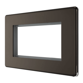 BG Flat Plate Black Nickel 4 Mod Rect Front Plate - FBNEMR4