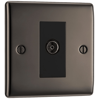 BG Nexus Metal Isolated TV Aerial Socket - Black Nickel - NBN62