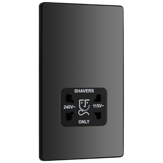 BG Evolve Black Chrome Dual Voltage Shaver Socket 115/240V - PCDBC20B