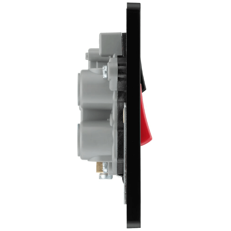 BG Evolve Black Chrome 45A 2-Pole Cooker Switch With 13A Switched Socket & LED Indicators  - PCDBC70B, Image 2 of 3