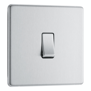 BG Screwless Flatplate Brushed Steel Intermediate Switch, 16Ax - FBS13