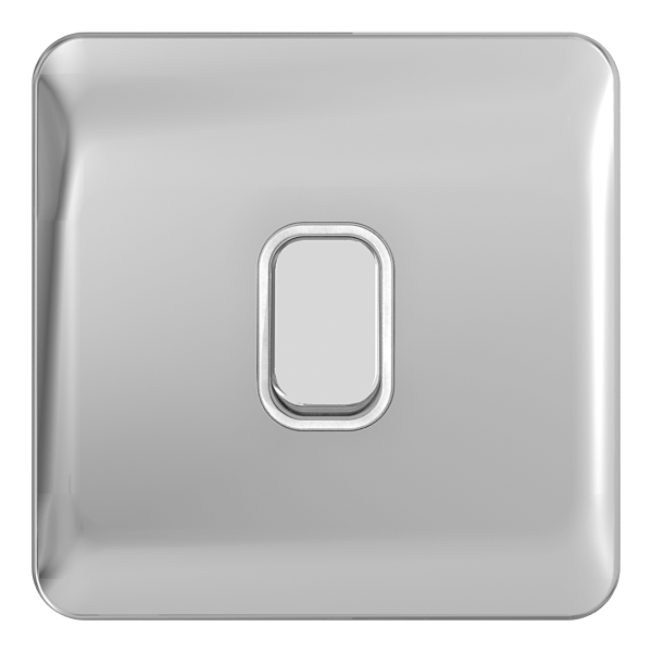 Schneider LSD 10AX 1G 2W Switch White Insert - Polished Chrome - GGBL1012WPC, Image 1 of 1