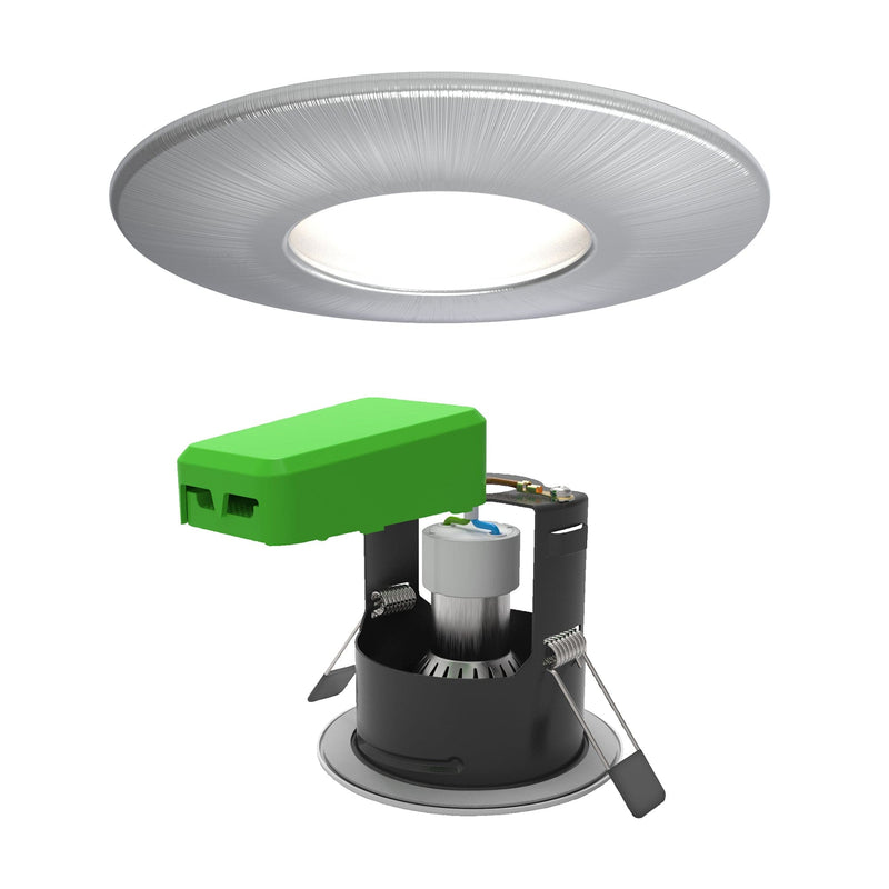 4Lite WiZ Connected SMART LED IP65 Fire Rated Downlight Satin Chrome WiFi & BLE - 4L1/2212, Image 1 of 1