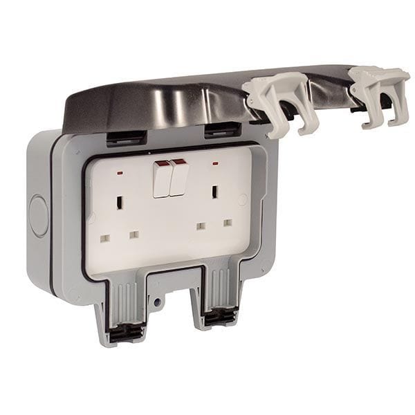 BG IP66 13A 2-Gang DP Weatherproof Outdoor Switched Socket - WP22, Image 1 of 3